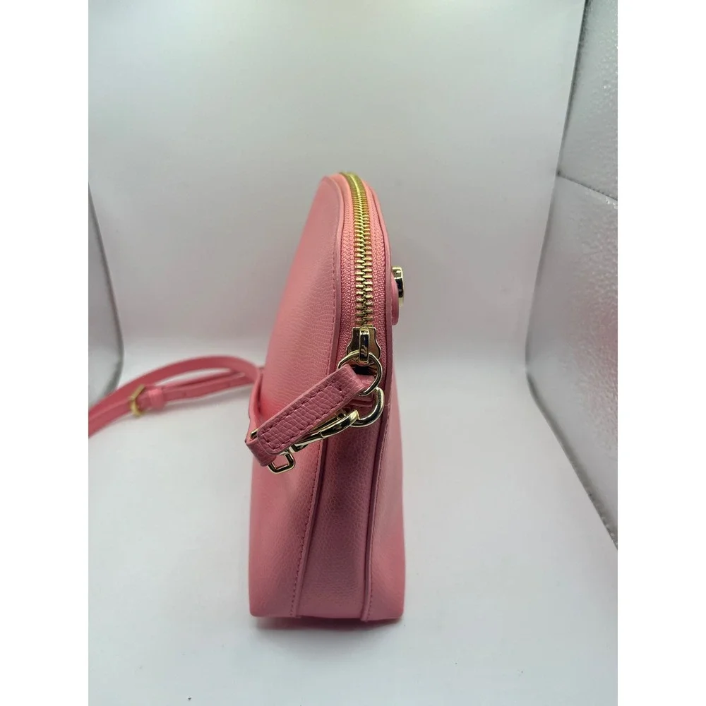 Furla‎ Pink Leather Dome Crossbody Bag Gold Tone Hardware Adjustable Strap